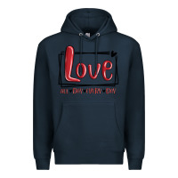 Navy love all day every day hearts Premium Hoodie - MaliasSmallBusiness