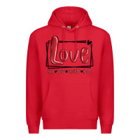 Red love all day every day hearts Premium Hoodie - MaliasSmallBusiness