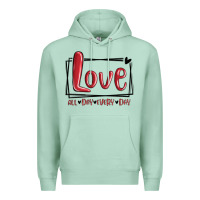 Seafoam love all day every day hearts Premium Hoodie - MaliasSmallBusiness