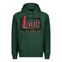 Sports Green love all day every day hearts Premium Hoodie - MaliasSmallBusiness