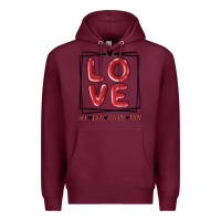 Burgundy love all day every day Premium Hoodie - MaliasSmallBusiness