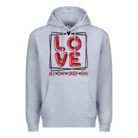 Heather Grey love all day every day Premium Hoodie - MaliasSmallBusiness