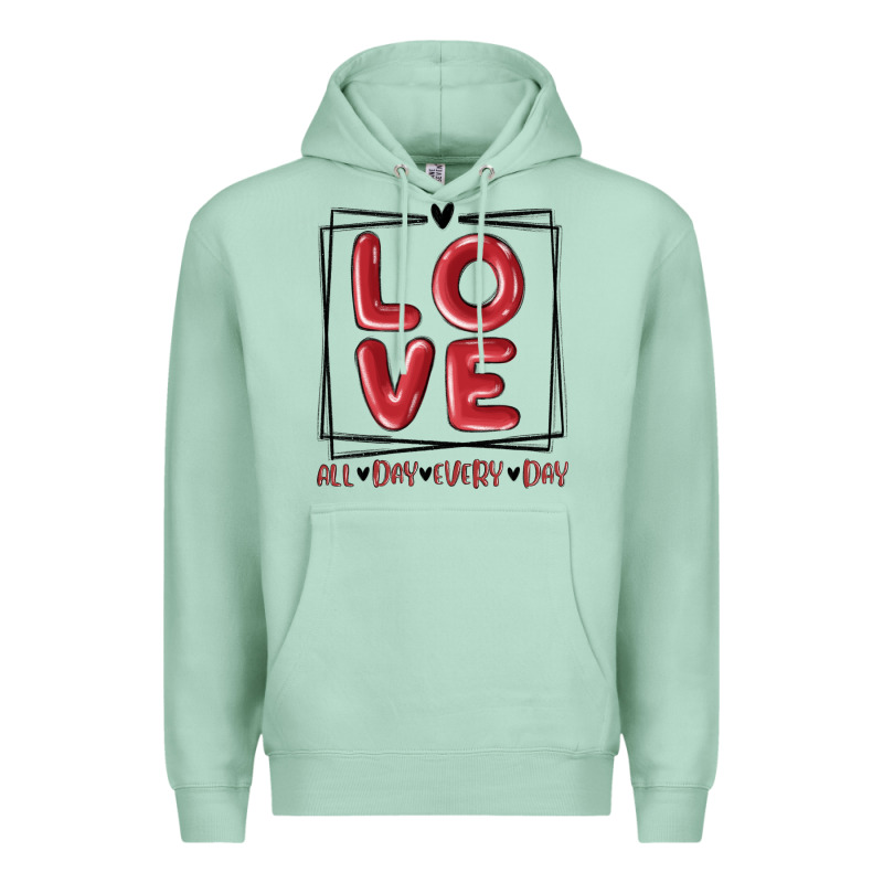 Love All Day Every Day Premium Hoodie by MaliasSmallBusiness | Teevron