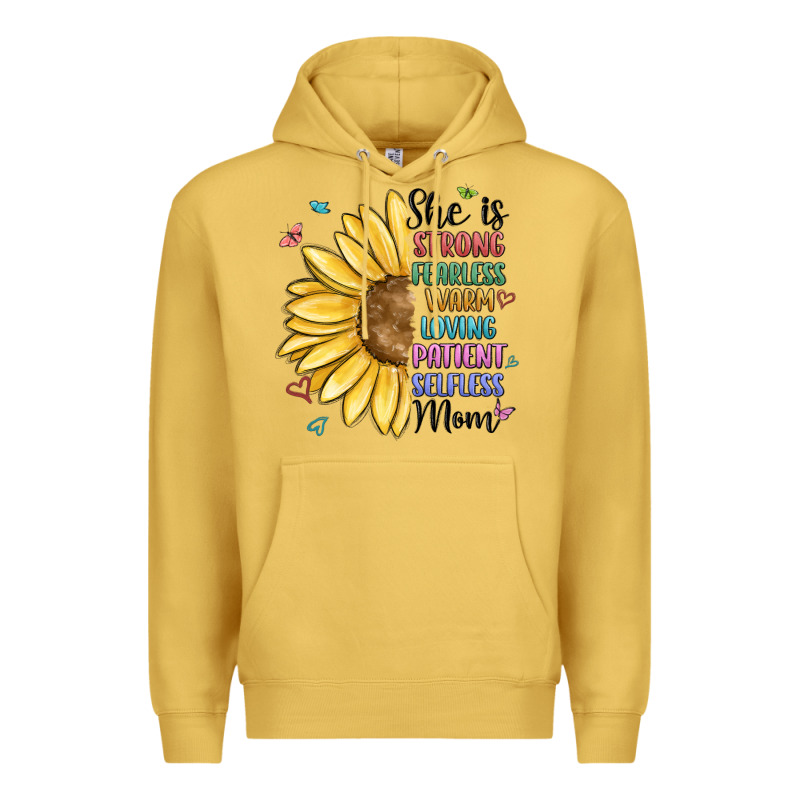 She Is Strong Fearless Warm Loving Mom Premium Hoodie by MaliasSmallBusiness | Teevron