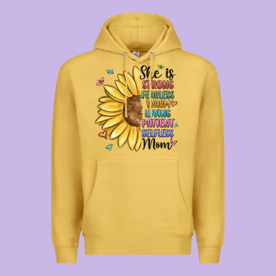 Premium Hoodie she is strong fearless warm loving mom