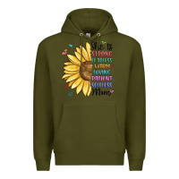 Army Green she is strong fearless warm loving mom Premium Hoodie - MaliasSmallBusiness