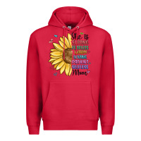 Cardinal she is strong fearless warm loving mom Premium Hoodie - MaliasSmallBusiness