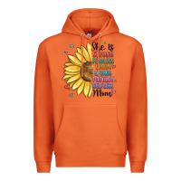 Carrot she is strong fearless warm loving mom Premium Hoodie - MaliasSmallBusiness