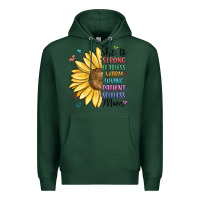 Sports Green she is strong fearless warm loving mom Premium Hoodie - MaliasSmallBusiness