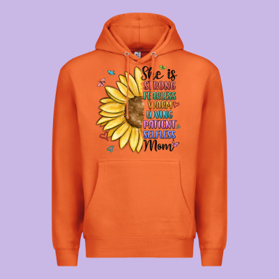 Premium Hoodie she is strong fearless warm loving mom