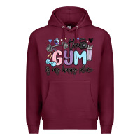 Burgundy the gym is my happy place Premium Hoodie - MaliasSmallBusiness