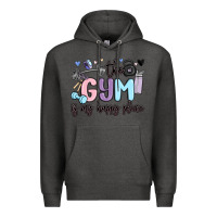 Charcoal Heather the gym is my happy place Premium Hoodie - MaliasSmallBusiness