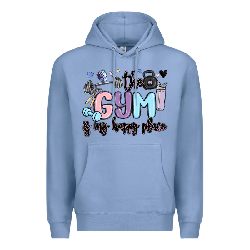 The Gym Is My Happy Place Premium Hoodie by MaliasSmallBusiness | Teevron