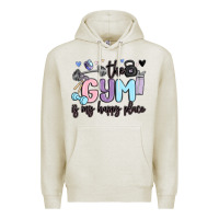 Oatmeal Heather the gym is my happy place Premium Hoodie - MaliasSmallBusiness