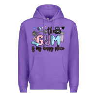 Purple the gym is my happy place Premium Hoodie - MaliasSmallBusiness