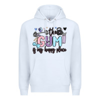White the gym is my happy place Premium Hoodie - MaliasSmallBusiness