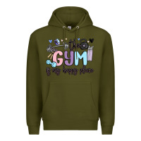 Army Green the gym is my happy place Premium Hoodie - MaliasSmallBusiness