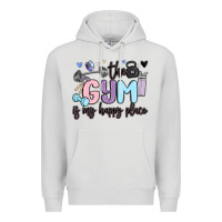 Dove Grey the gym is my happy place Premium Hoodie - MaliasSmallBusiness