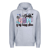 Heather Grey the gym is my happy place Premium Hoodie - MaliasSmallBusiness