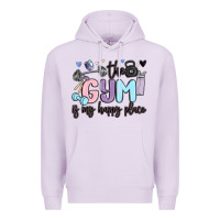 Lilac the gym is my happy place Premium Hoodie - MaliasSmallBusiness