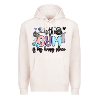 Pale Pink the gym is my happy place Premium Hoodie - MaliasSmallBusiness