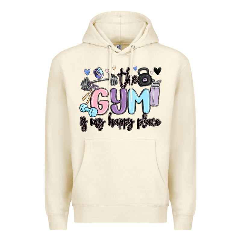 The Gym Is My Happy Place Premium Hoodie by MaliasSmallBusiness | Teevron