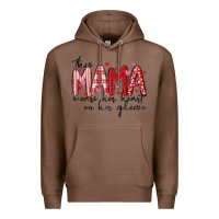 Chestnut this mama wears her heart on her gleeve Premium Hoodie - MaliasSmallBusiness