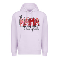 Lilac this mama wears her heart on her gleeve Premium Hoodie - MaliasSmallBusiness