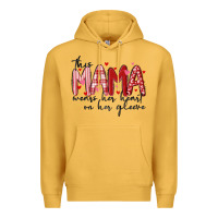 Mustard this mama wears her heart on her gleeve Premium Hoodie - MaliasSmallBusiness