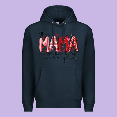 Premium Hoodie this mama wears her heart on her gleeve