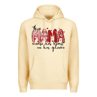 Pina Colada this mama wears her heart on her gleeve Premium Hoodie - MaliasSmallBusiness