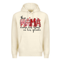 Sandshell this mama wears her heart on her gleeve Premium Hoodie - MaliasSmallBusiness