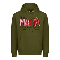 Army Green this mama wears her heart on her gleeve Premium Hoodie - MaliasSmallBusiness