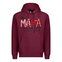 Burgundy this mama wears her heart on her gleeve Premium Hoodie - MaliasSmallBusiness