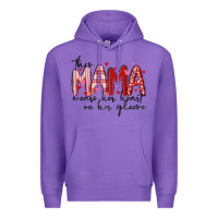 Purple this mama wears her heart on her gleeve Premium Hoodie - MaliasSmallBusiness