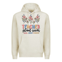 Oatmeal Heather teacher plant seeds that grow forever Premium Hoodie - MaliasSmallBusiness