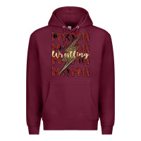 Burgundy wrestling mama Premium Hoodie - MaliasSmallBusiness