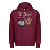 Burgundy trust me the husband did it Premium Hoodie - MaliasSmallBusiness