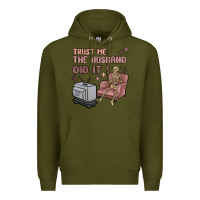 Army Green trust me the husband did it Premium Hoodie - MaliasSmallBusiness