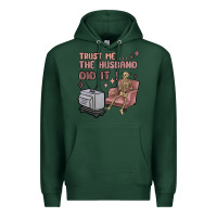 Sports Green trust me the husband did it Premium Hoodie - MaliasSmallBusiness