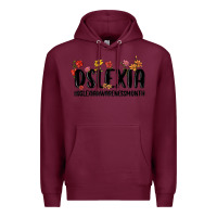 Burgundy dslexia awareness month Premium Hoodie - MaliasSmallBusiness