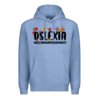 Colony Blue dslexia awareness month Premium Hoodie - MaliasSmallBusiness