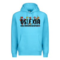 Ocean Blue dslexia awareness month Premium Hoodie - MaliasSmallBusiness