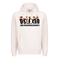 Pale Pink dslexia awareness month Premium Hoodie - MaliasSmallBusiness