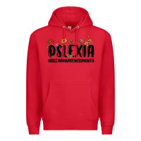 Red dslexia awareness month Premium Hoodie - MaliasSmallBusiness