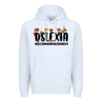 White dslexia awareness month Premium Hoodie - MaliasSmallBusiness