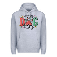 Heather Grey crazy dog lady Premium Hoodie - MaliasSmallBusiness