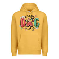 Mustard crazy dog lady Premium Hoodie - MaliasSmallBusiness