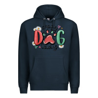 Navy crazy dog lady Premium Hoodie - MaliasSmallBusiness