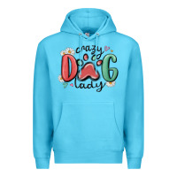Ocean Blue crazy dog lady Premium Hoodie - MaliasSmallBusiness